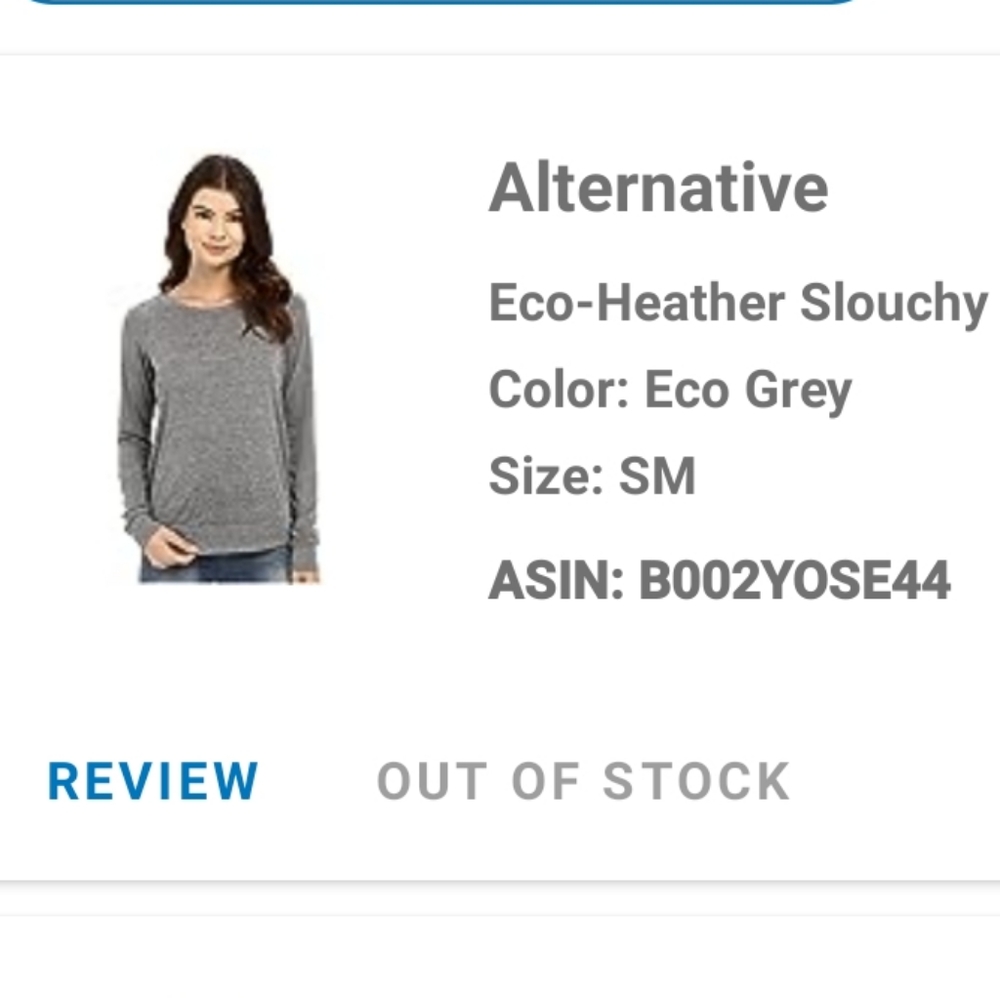 Alternative Eco Heather Slouchy Pullover Small - Picture 2 of 8